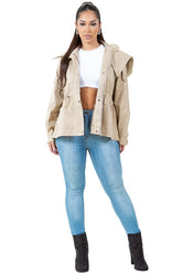Hooded Water-Repellent Utility Coat By Claude